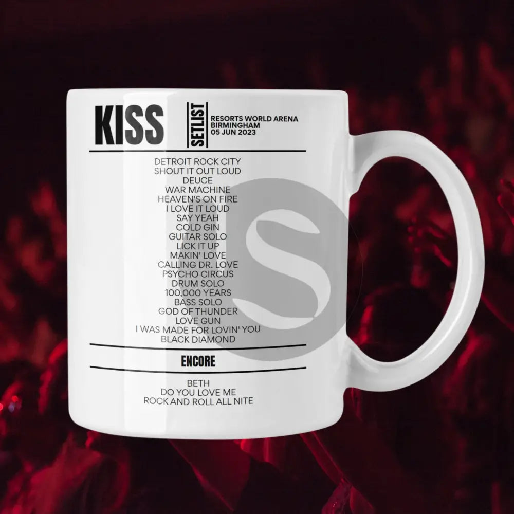 KISS Birmingham June 5, 2023 Replica Setlist Mug - Setlist