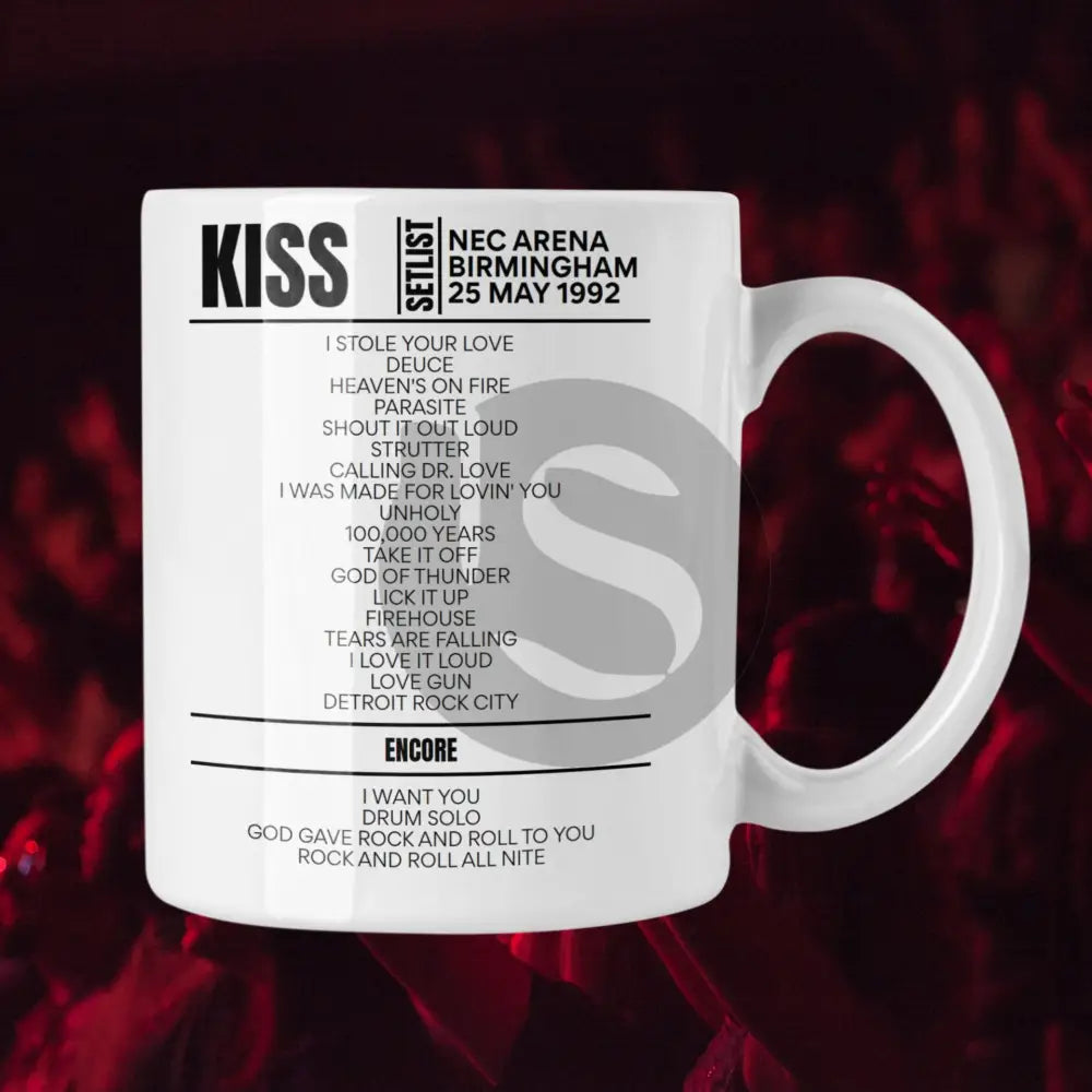 KISS Birmingham May 25, 1992 Replica Setlist Mug - Setlist