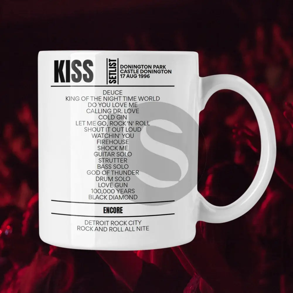 KISS Castle Donington August 17, 1996 Replica Setlist Mug - Setlist