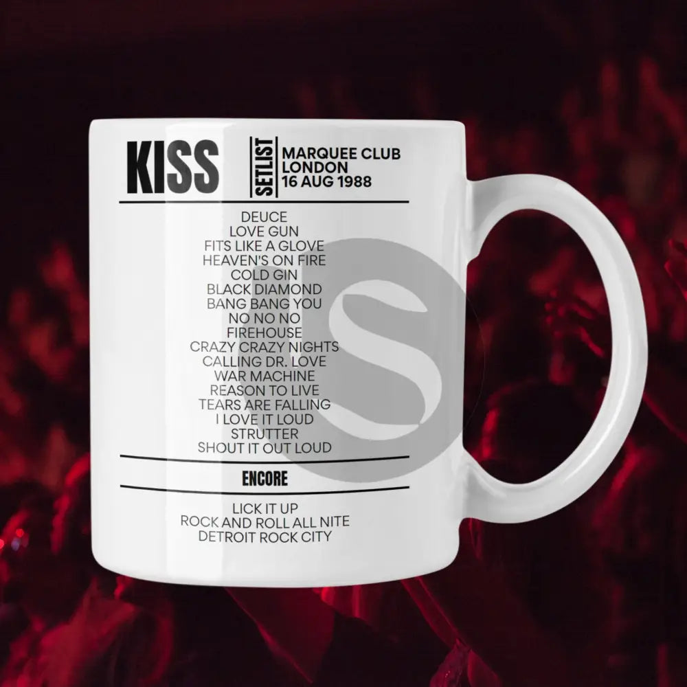 KISS London August 16, 1988 Replica Setlist Mug - Setlist