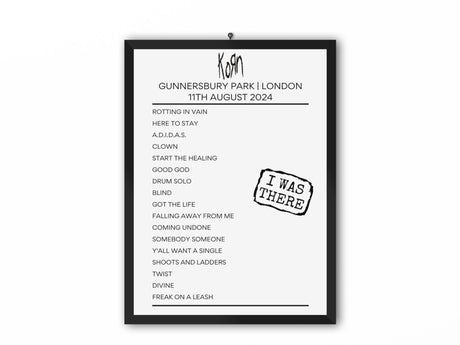 Korn Gunnersbury Park London August 2024 Setlist Poster - Setlist