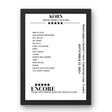 Korn September 12, 2024 MidFlorida Credit Union Amphitheatre Tampa Setlist Poster - Setlist