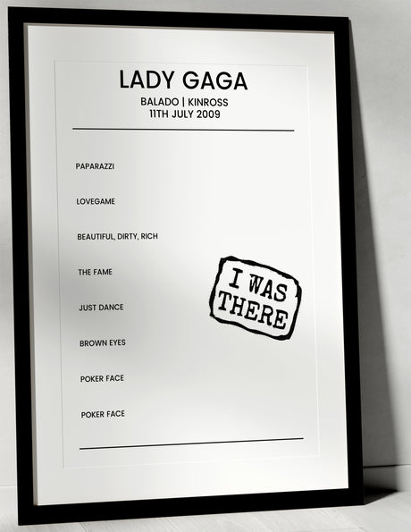 Lady Gaga 11th July 2009 Balado Kinross - I Was There - Setlist