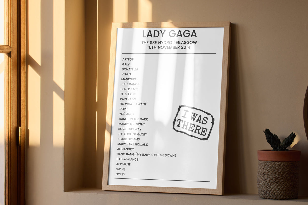 Lady Gaga 16th November 2014 The SSE Hydro Glasgow - I Was There - Setlist