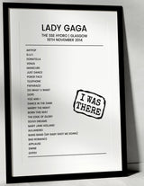 Lady Gaga 16th November 2014 The SSE Hydro Glasgow - I Was There - Setlist