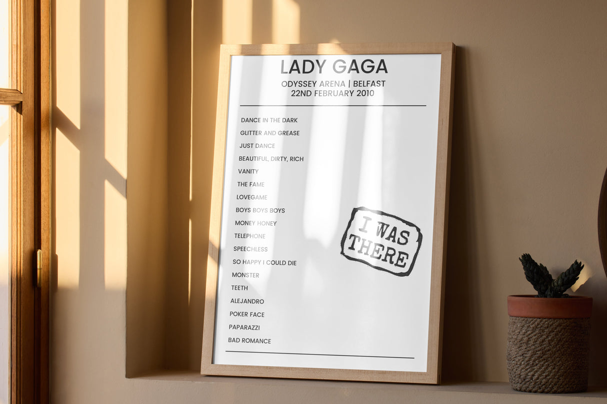 Lady Gaga 22nd February 2010 Odyssey Arena Belfast - I Was There - Setlist