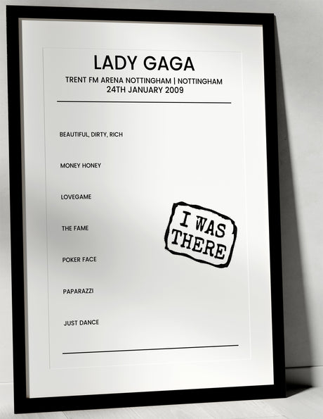 Lady Gaga 24th January 2009 Trent FM Arena Nottingham Nottingham - I Was There - Setlist