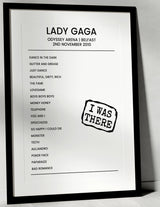 Lady Gaga 2nd November 2010 Odyssey Arena Belfast - I Was There - Setlist