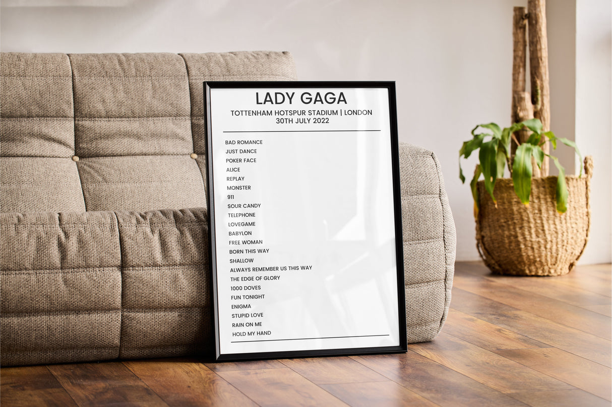 Lady Gaga 30th July 2022 Tottenham Hotspur Stadium London - I Was There - Setlist