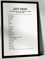 Lady Gaga 30th July 2022 Tottenham Hotspur Stadium London - I Was There - Setlist