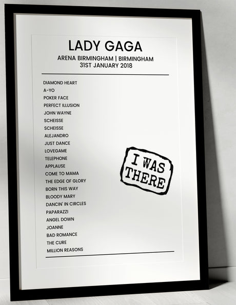 Lady Gaga 31st January 2018 Arena Birmingham Birmingham - I Was There - Setlist