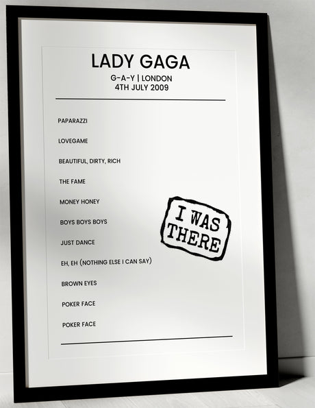 Lady Gaga 4th July 2009 G - A - Y London - I Was There - Setlist