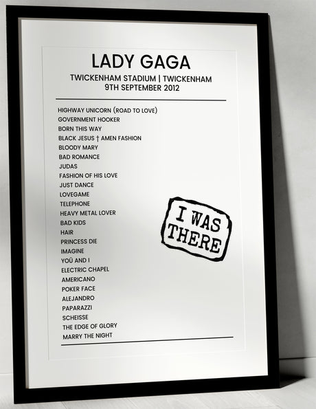 Lady Gaga 9th September 2012 Twickenham Stadium Twickenham - I Was There - Setlist