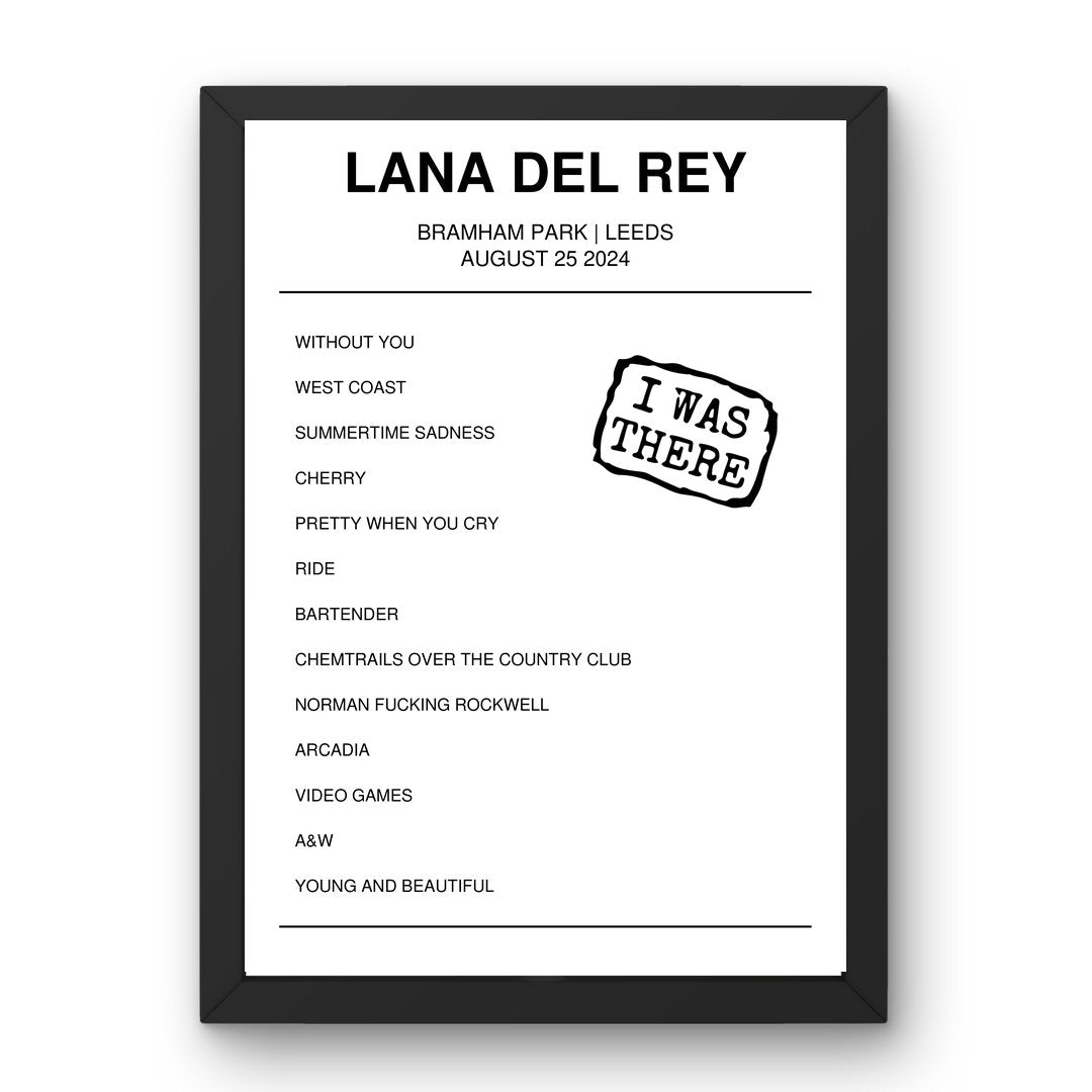 Lana Del Rey August 25, 2024 Bramham Park Leeds Setlist Poster - Setlist