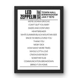 Led Zeppelin Birmingham January 7 1970 Setlist Poster - Setlist