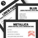 Leeds Festival 2003 Headliners Bundle - Setlist