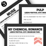 Leeds Festival 2011 Setlist Poster Bundle - Setlist