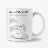 Liam Gallagher Co - op Live Manchester 27th June 2024 Replica Setlist Mug - Photo Version - Setlist