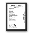 Liam Gallagher Co - op Live Manchester 28 June 2024 Setlist Poster - Setlist