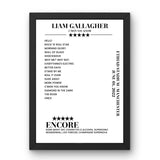 Liam Gallagher Etihad Stadium Manchester 01 June 2022 Setlist Poster - Setlist