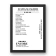 Liam Gallagher The OVO Hydro Glasgow 20 June 2024 Setlist Poster - Setlist