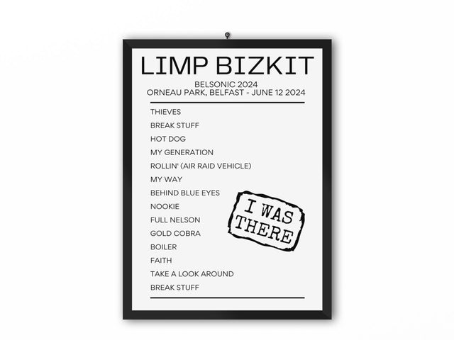Limp Bizkit Belsonic 2024 Replica Setlist - Setlist