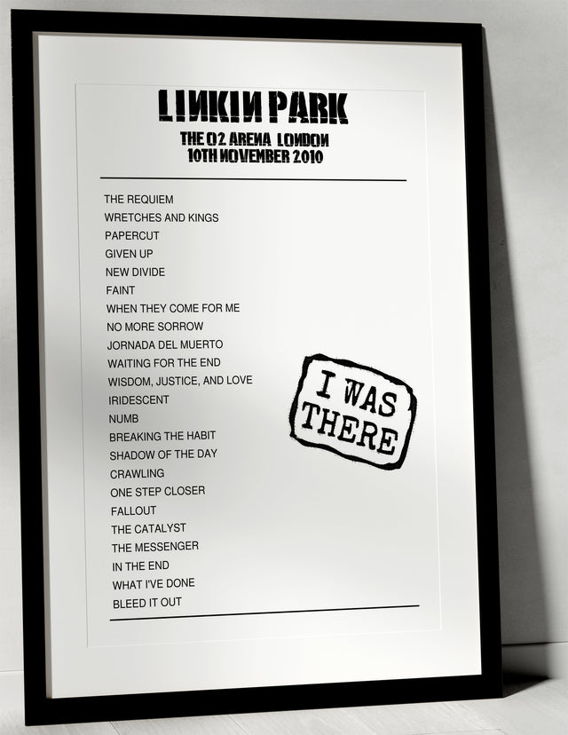 Linkin Park 10th November 2010 The O2 Arena London - I Was There - Setlist