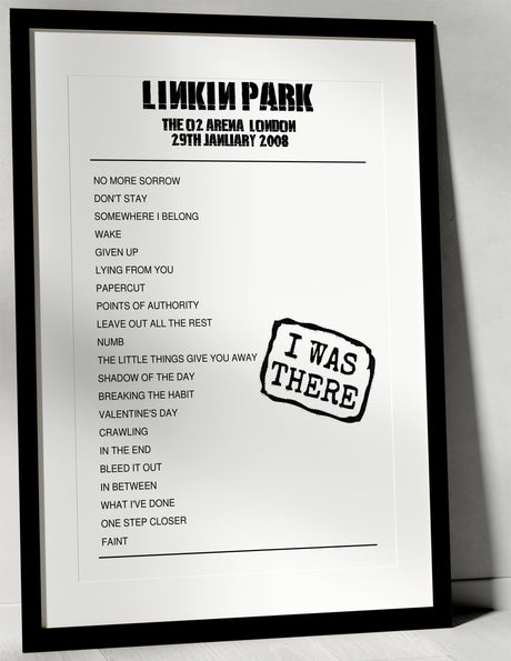 Linkin Park 29th January 2008 The O2 Arena London - I Was There - Setlist