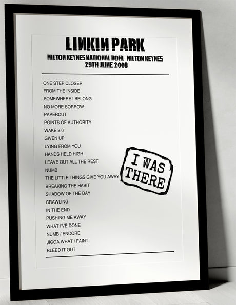 Linkin Park 29th June 2008 Milton Keynes National Bowl Milton Keynes - I Was There - Setlist