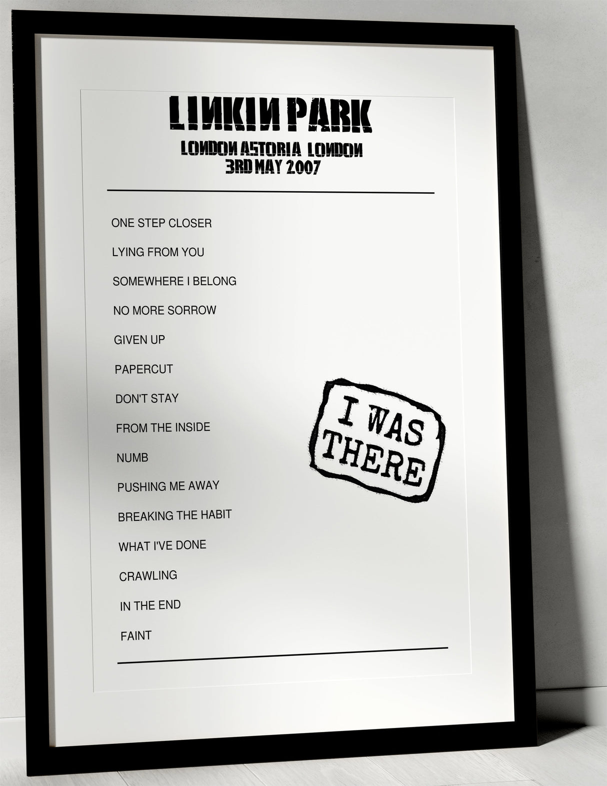 Linkin Park 3rd May 2007 London Astoria London - I Was There - Setlist