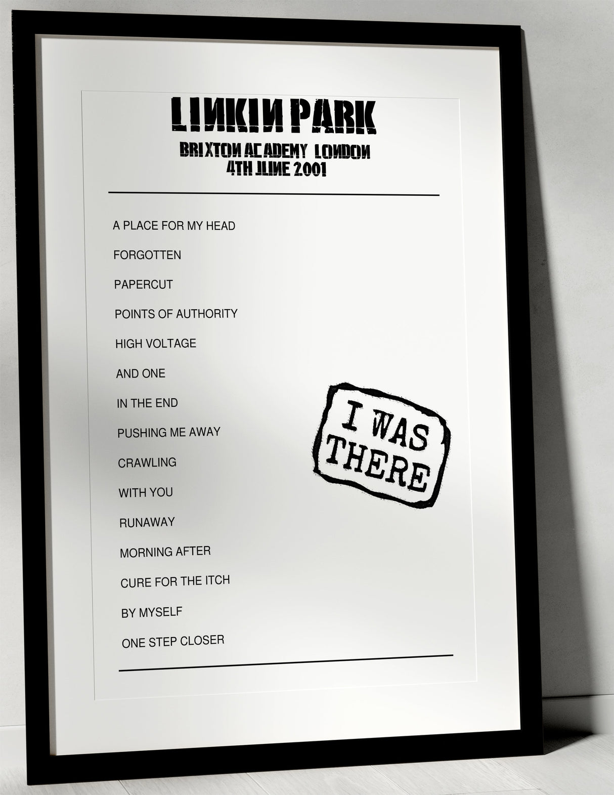 Linkin Park 4th June 2001 Brixton Academy London - I Was There - Setlist