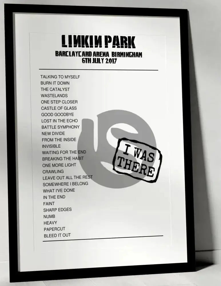 Linkin Park 6th July 2017 Barclaycard Arena Birmingham - I Was There - Setlist