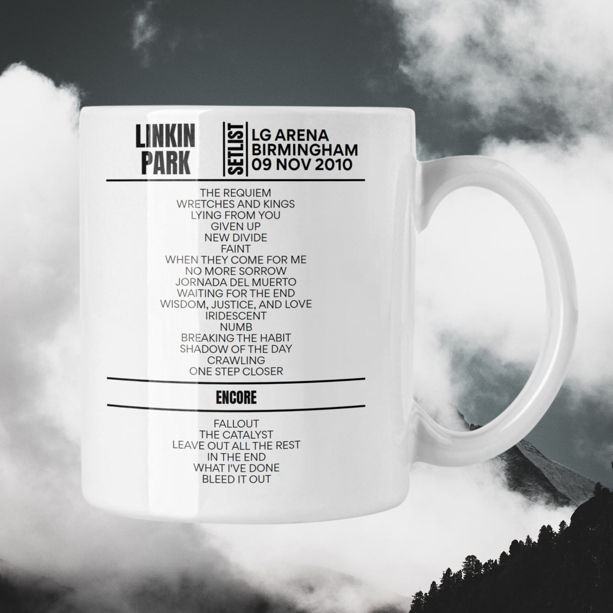 Linkin Park Birmingham November 09, 2010 Replica Setlist Mug - Setlist