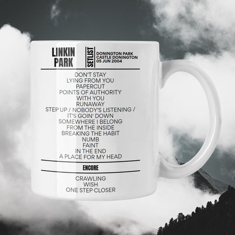 Linkin Park Castle Donington June 05, 2004 Replica Setlist Mug - Setlist