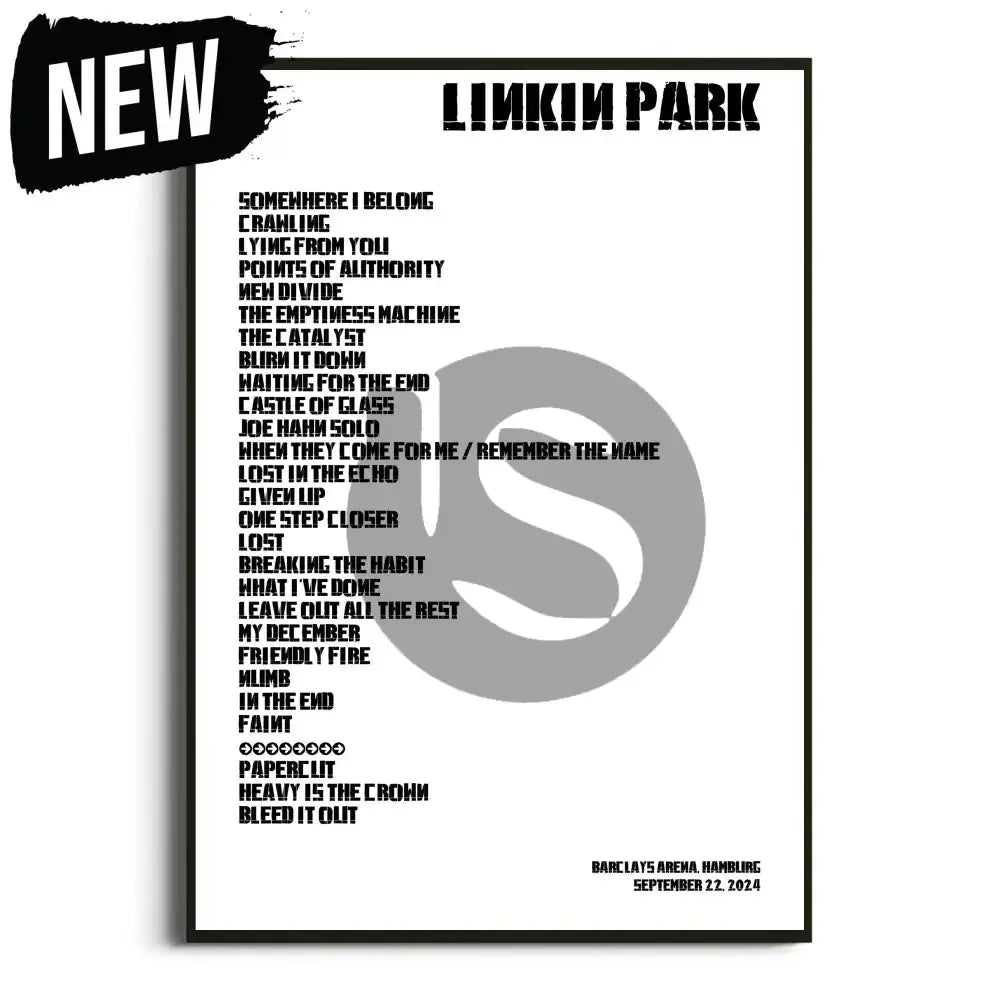 Linkin Park From Zero World Tour Setlist Posters - Setlist