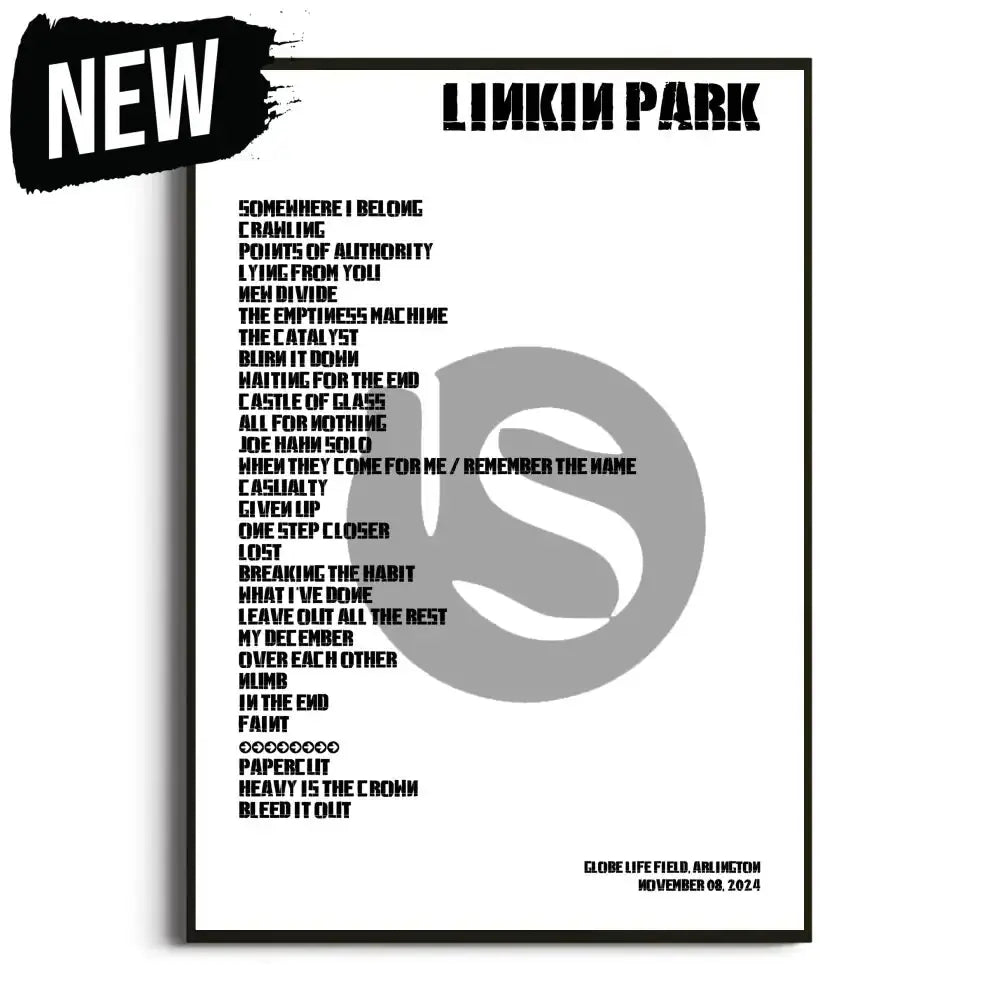 Linkin Park From Zero World Tour Setlist Posters - Setlist