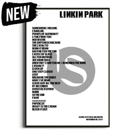 Linkin Park From Zero World Tour Setlist Posters - Setlist