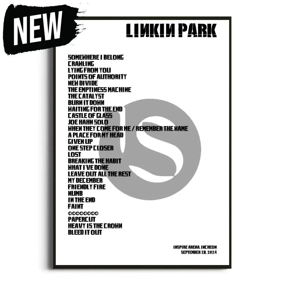 Linkin Park From Zero World Tour Setlist Posters - Setlist