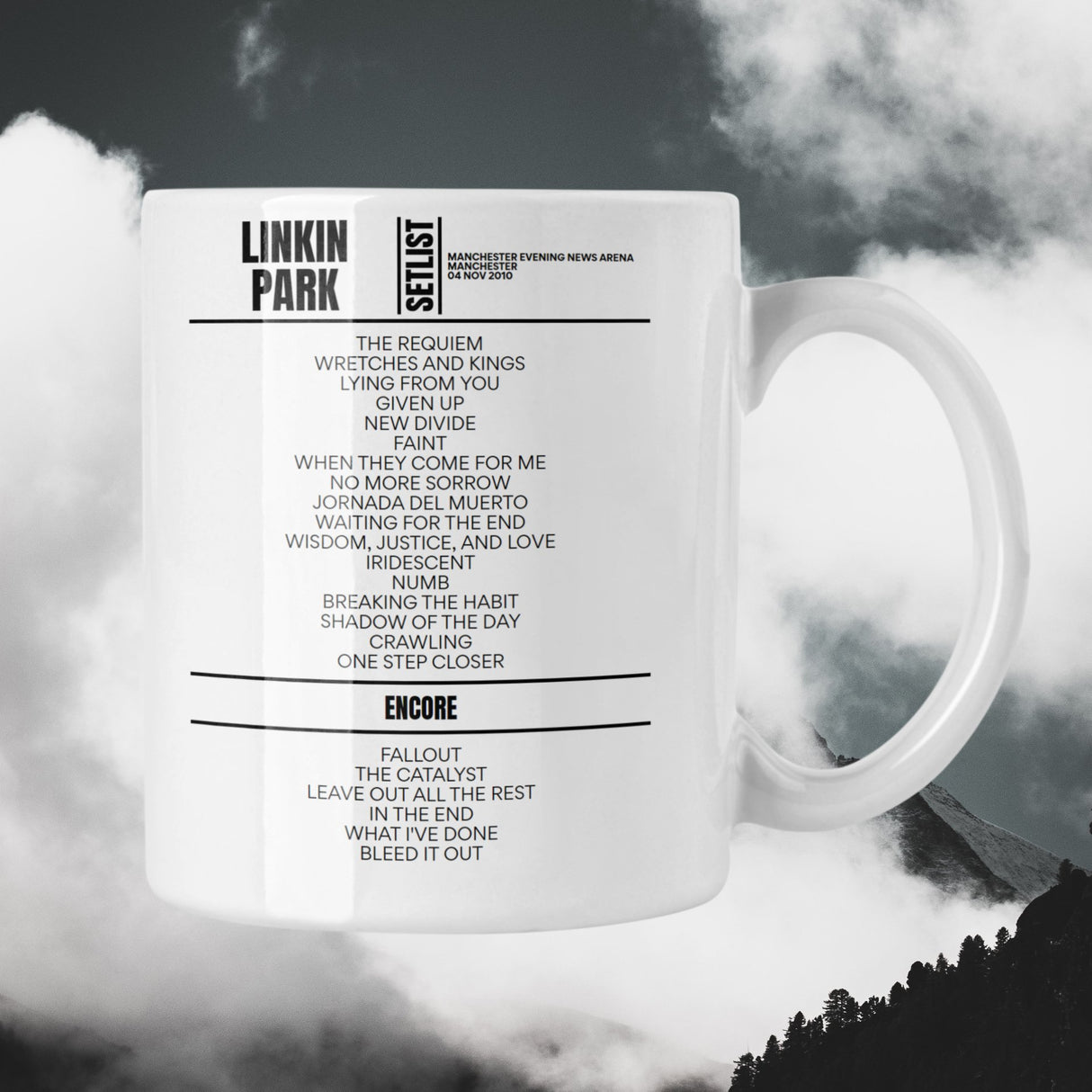 Linkin Park Manchester November 04, 2010 Replica Setlist Mug - Setlist