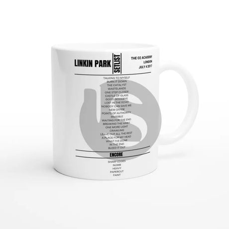 Linkin Park O2 Academy London July 2017 Setlist Mug - Setlist