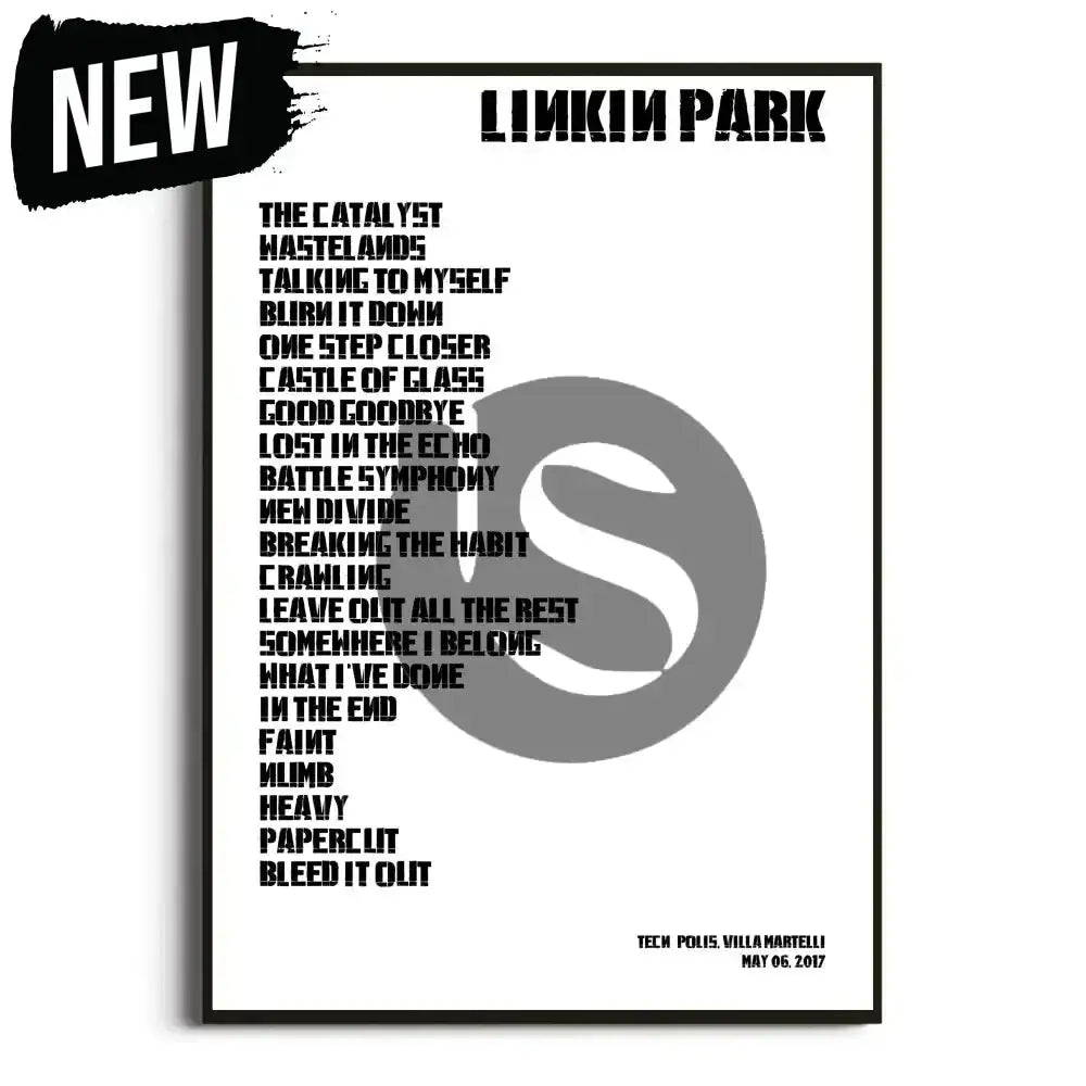 Linkin Park One More Light Tour Setlist Posters - Setlist