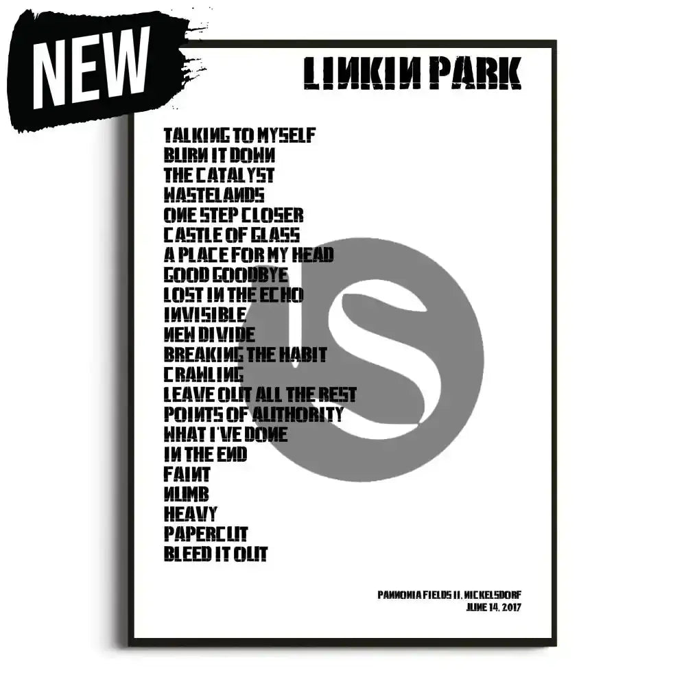 Linkin Park One More Light Tour Setlist Posters - Setlist