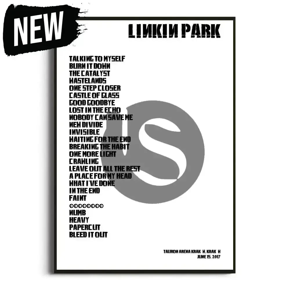 Linkin Park One More Light Tour Setlist Posters - Setlist