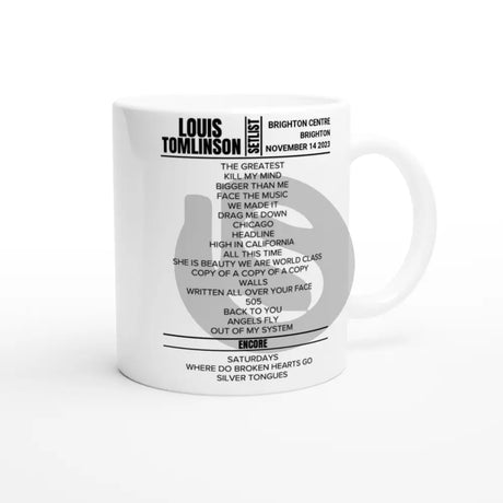 Louis Tomlinson Brighton November 2023 Setlist Mug - Setlist