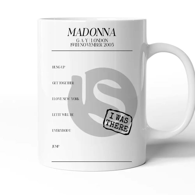 Madonna Confessions Promo Tour G - A - Y London 19th November 2005 - Setlist Mug - Setlist