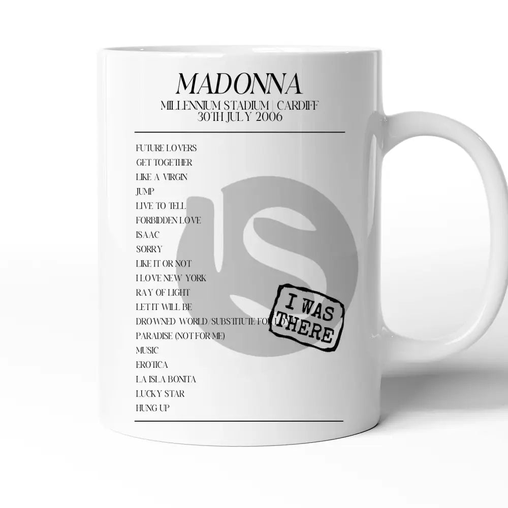 Madonna Confessions Tour Millennium Stadium Cardiff 30th July 2006 - Setlist Mug - Setlist