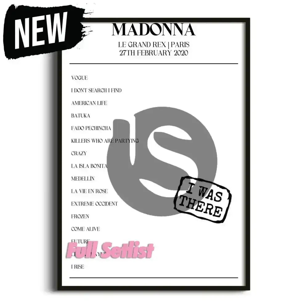 Madonna Madame X Tour Posters - Setlist