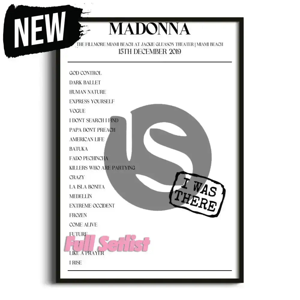 Madonna Madame X Tour Posters - Setlist