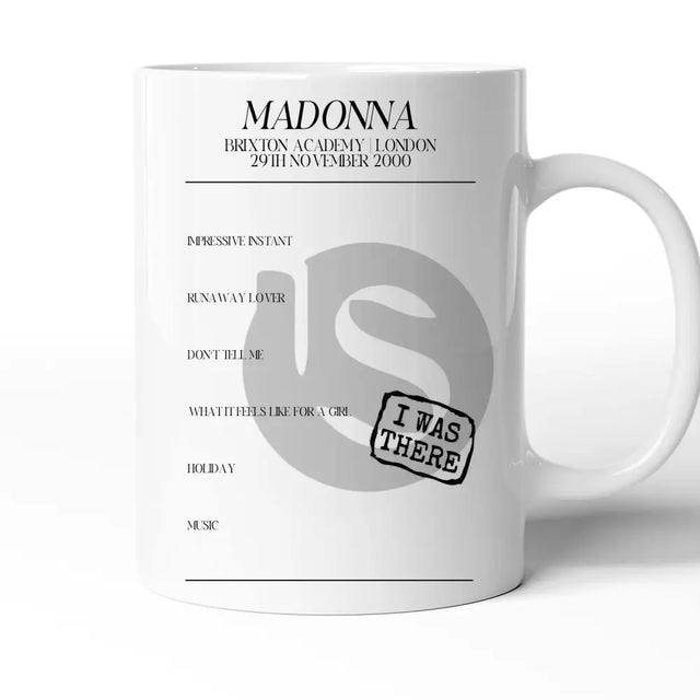 Madonna Music Promo Tour Brixton Academy London 29th November 2000 - Setlist Mug - Setlist