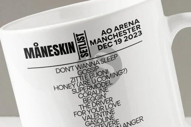 Maneskin Manchester December 19 2023 Setlist Mug - Setlist